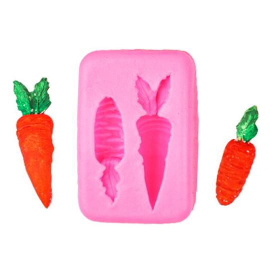 3D Wortel Konijn Siliconen Vorm Voedselkwaliteit Chocoladevorm voor Fondant Taartdecoratie & Hars Kunst Oven Vaatwasserbestendig Gemakkelijk Los te Laten Snoepvorm