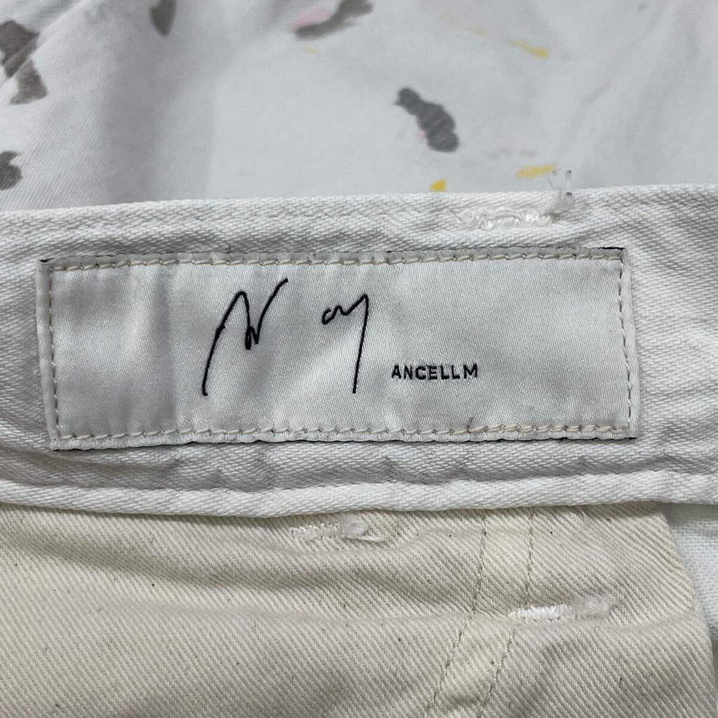 ANCELLM ANC-PT71 White Light Oz Wide Straight Denim Pants Bottoms 2 whiteUsed