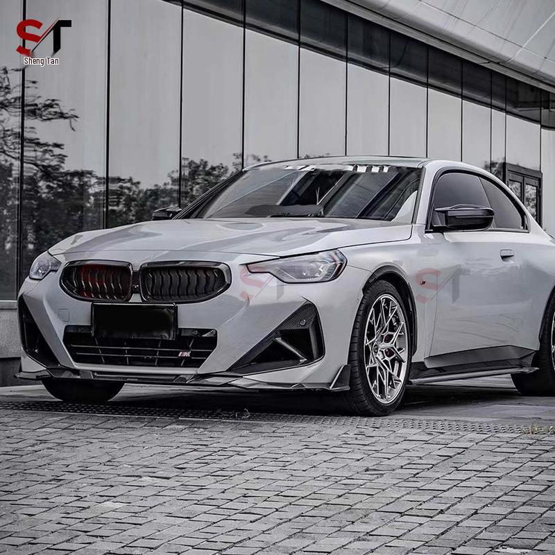 BMW 2 Series G42 M240 Carbon Fiber Front Bumper Air Vents Grille Fog Light Frame Modification