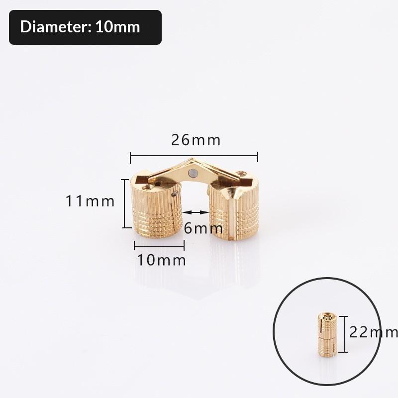 8 10 12 14 16 mm Koperen Scharnieren Cilindrisch Verborgen Onzichtbaar Messing Scharnieren Voor Meubels Kast Hardware