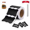 1 Roll 120PCS Black Waterproof Reusable Label Stickers With White Pen For Mason Jars, Storage Spaces, Glass Bottles,Organization