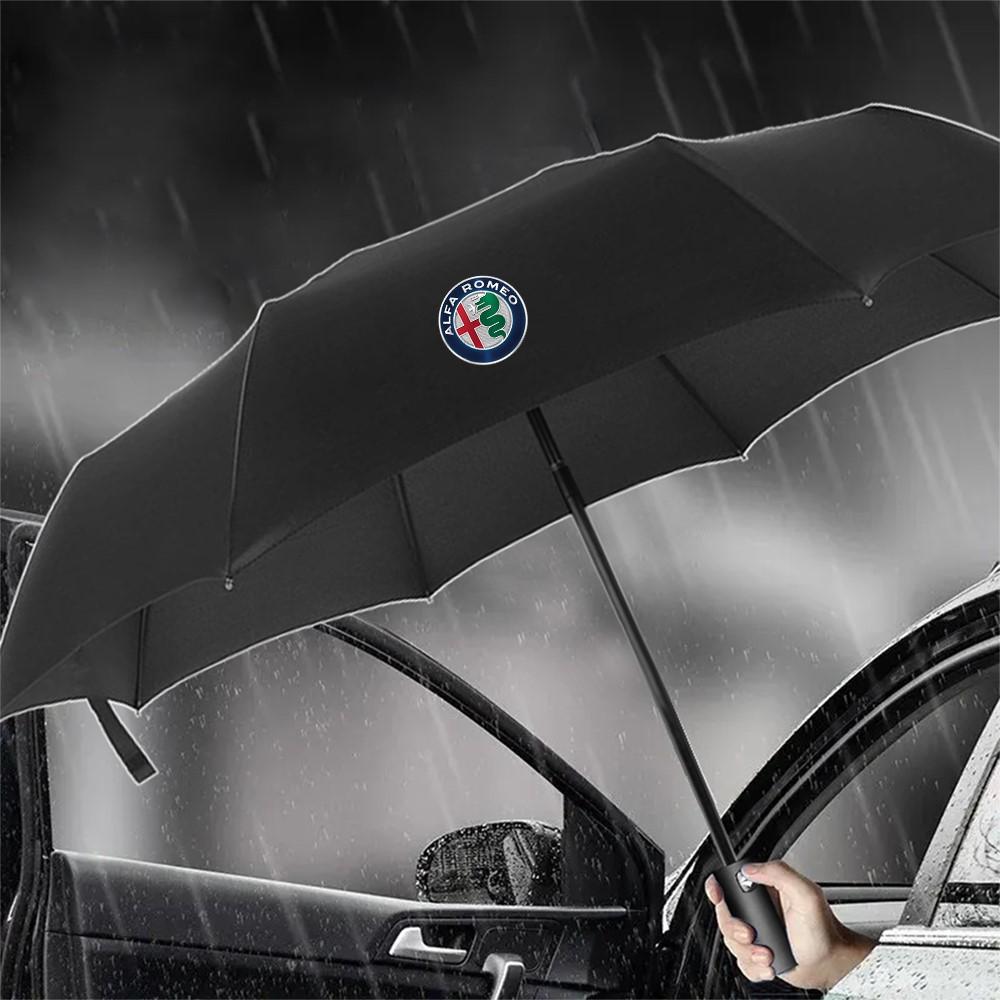 DPRM7 Strong Wind Resistant Umbrella 12K Ribs Fully-automatic Folding Outdoor Travel UV For Alfa Romeo 159 MiTo Giulia GT 147 Stelvio