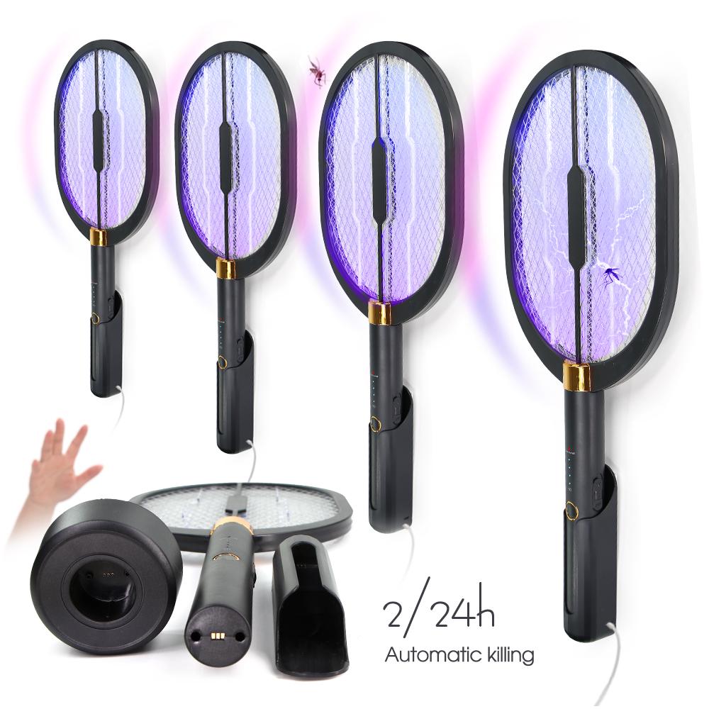 

Ракетка для уничтожения насекомых 3 в 1, перезаряжаемая электрическая мухобойка, убийца комаров, для дома, спальни, кухни, патио