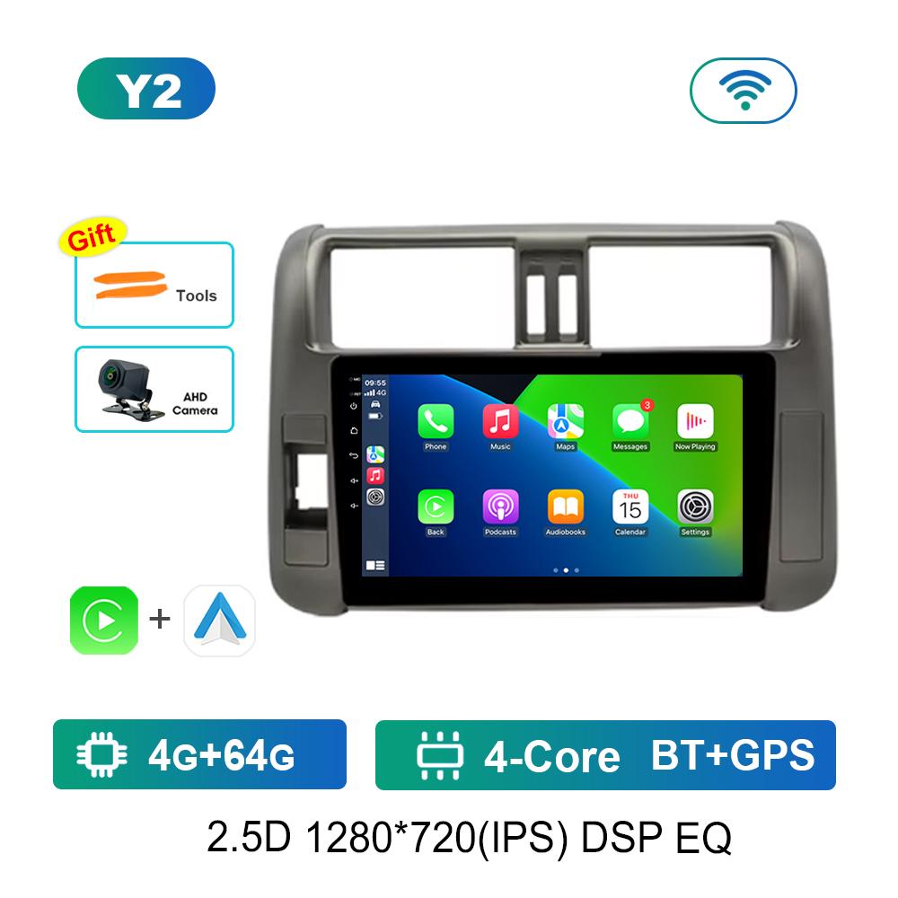 9 Inch Car Radio Multimedia Player for Toyota Prado 2009 - 2013 Android System GPS Navi WiFi BT 4G Carplay Head Unit Auto Tools