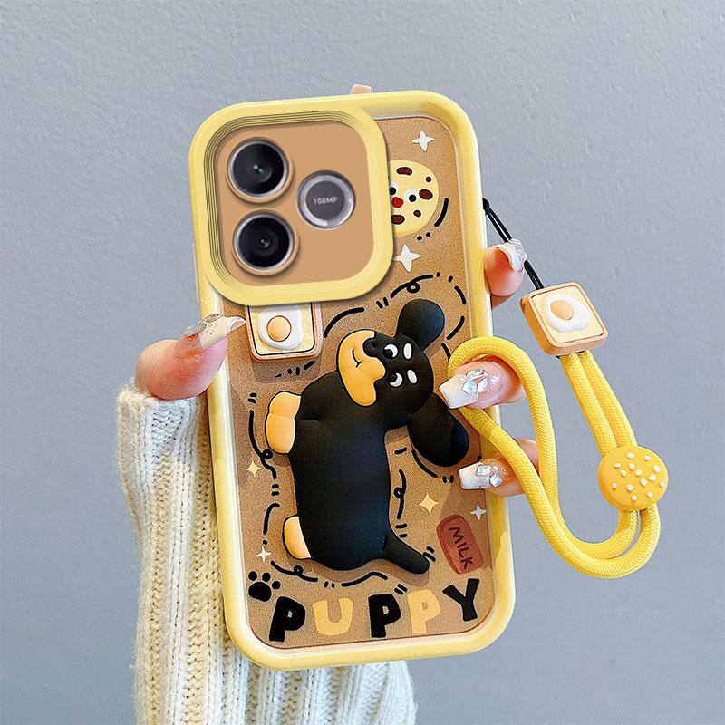 KEYSION Shockproof Case for HONOR X5c Plus with Lanyard Soft Silicone Cute 3D Cartoon Doll Phone Cover for Huawei Honor X5c