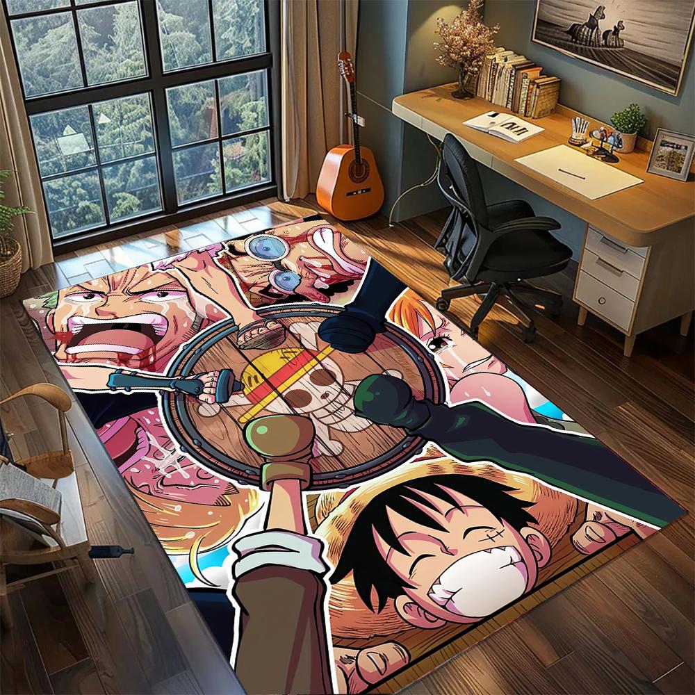 One Piece Wano Country Arc Samurai Luffy  Rug Carpet Large Area Rug Non Slip Washable Floor Mat Gamer Room Bedroom Home Decor