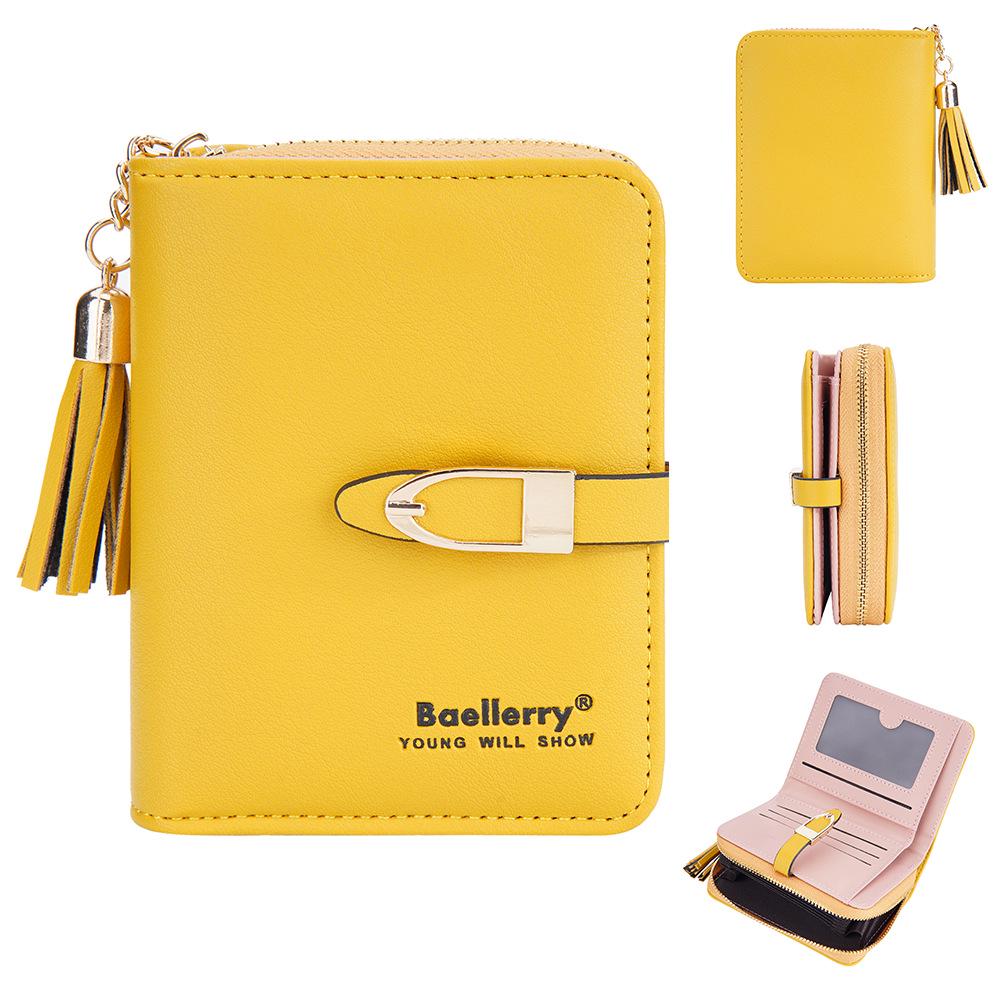 Baellerry Корейский стиль Женский кошелек с кисточкой и держатель для карт жёлтый