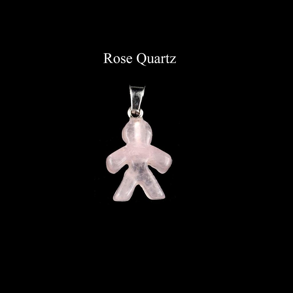1 st Mini Reiki Healing Naturlig Sten Hänge, Pojke Flicka Form Kristall Agat Ametist Ädelstenar Berlocker för Smyckestillverkning DIY Halsbandstillbehör 20×16mm
