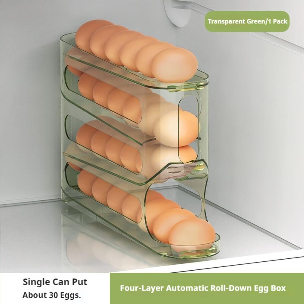Large Capacity Egg Roller Rack Household Egg Organiser New Automatic Egg Roller