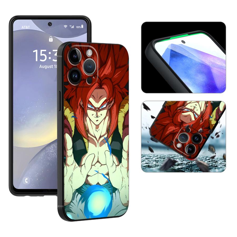 Black Soft Phone Cover Case for iPhone XS Max XR 13 12 11 17 Pro Max 15 16 14 Plus 7 8 17Air Dragon Ball Vegeta Art