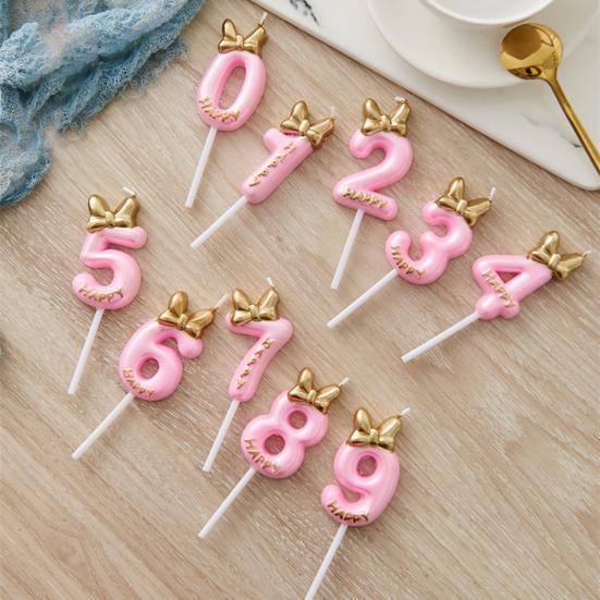Birthday Candle Durable 10 Digits Optional Lovely Exquisite Romantic Decorative Eco-Friendly 0-9 Number Digital Candles for Birthday