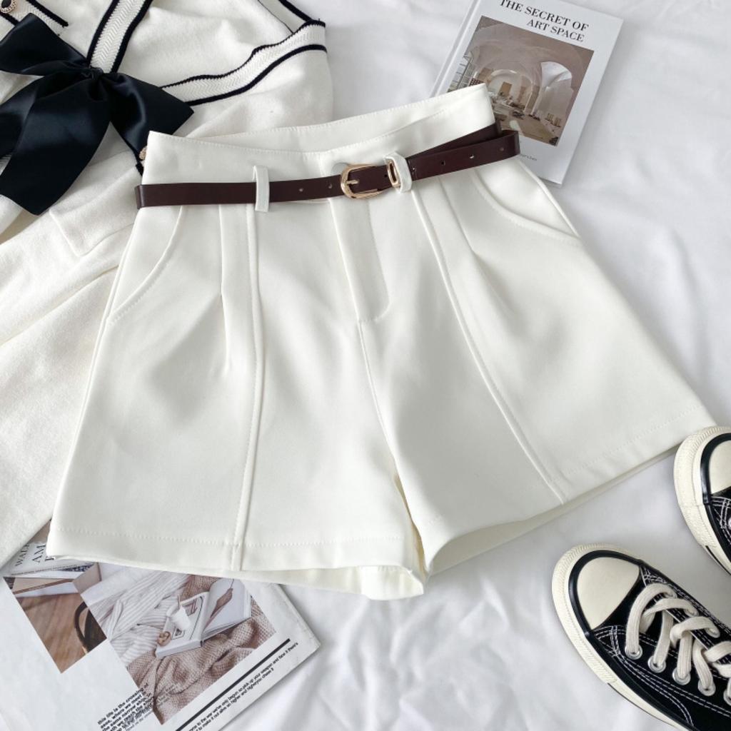 Women's High Waist Shorts Wide Leg Suit Shorts Loose Fit Minimalist Casual Summer Shorts