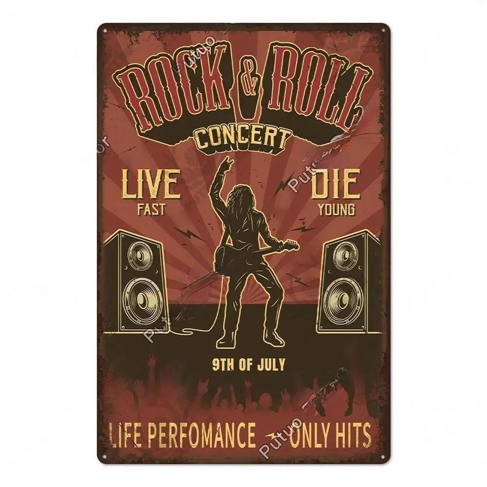 Vintage Musik Blechschild Rock Poster Plakette Metall Retro Wandkunst Dekoration Aufkleber für Bar Pub Man Cave Eisengemälde