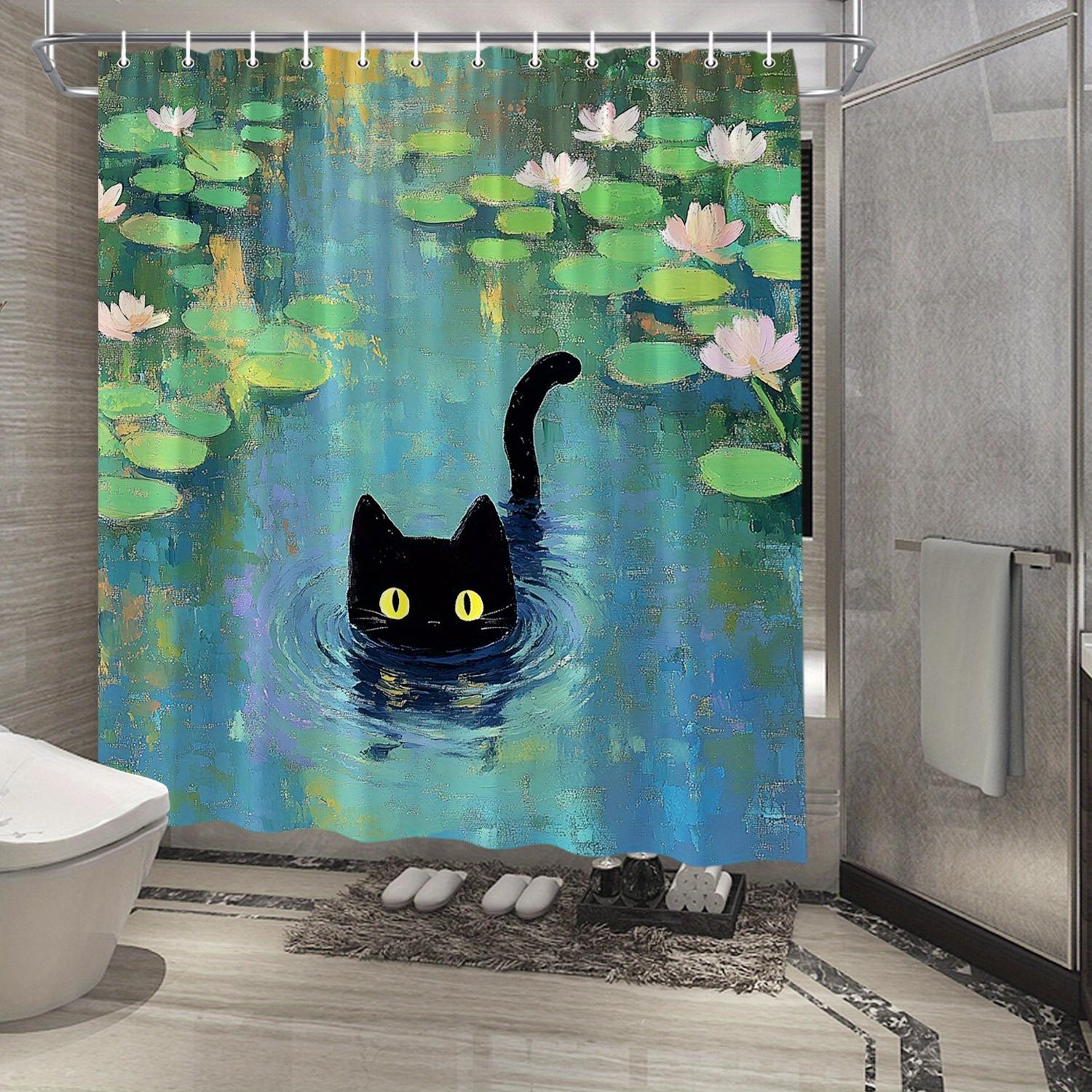 

Whimsical Feline Fantasy Wall Tapestry For Quirky Home Decor, Featuring A Playful Black Cat With Glowing Yellow Eyes Peeking W60H190(CM)-1 Pcs