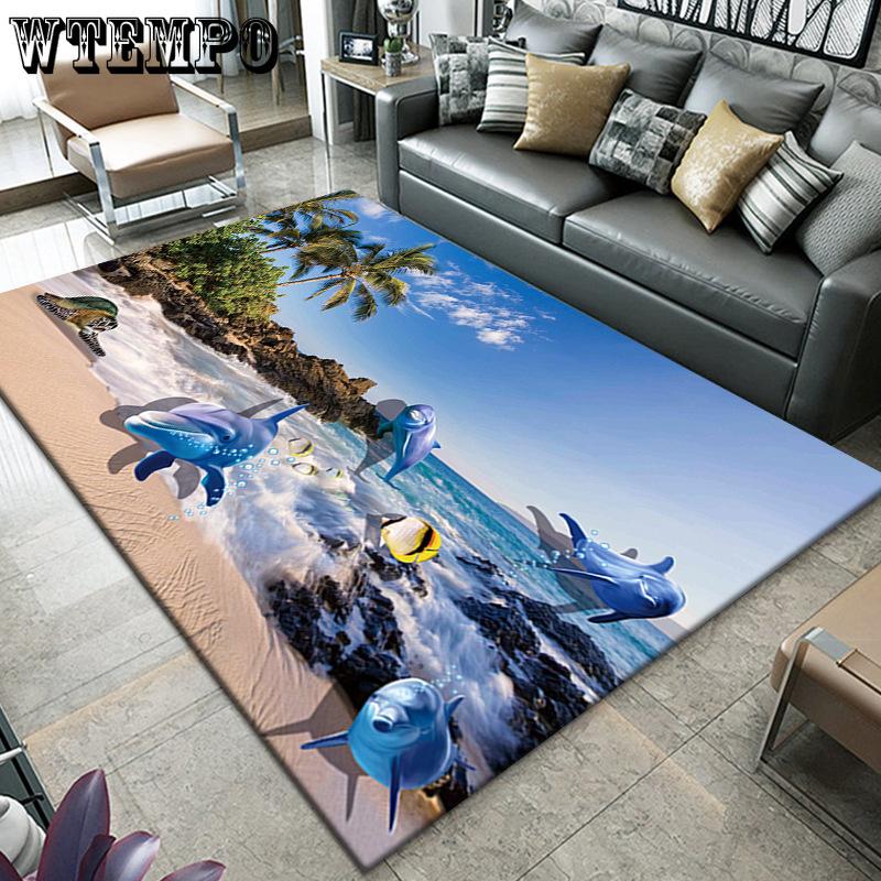 Carpet Living Room 3D Vision Underwater World Bedroom Carpet Home Tea Table Sofa Carpet Mat