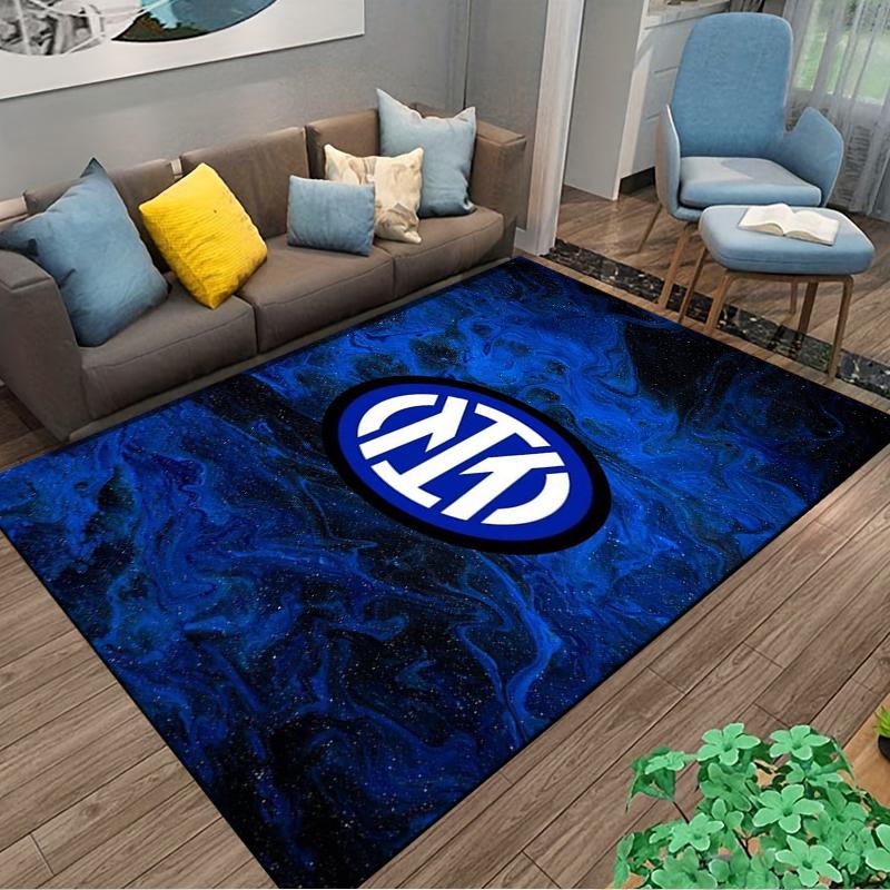 Blue Abstract Pattern Carpet with Logo Design for Home Decoration Suitable for use as an anti-slip for living room bedroom sofas