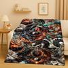 HD Yin Yang Element Dragon Chinese Loong Cartoon Flannel Blanket,Ultra Soft Warm Plush Throw for Home Bedroom Bed Sofa Cover Kid