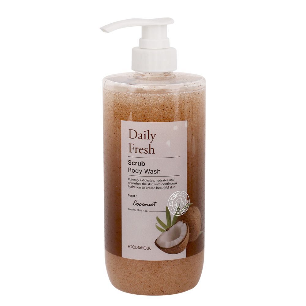 YLNYFUBU Coconut Scrub Body Wash 800ml, Moisturizing Even When Used Every Day