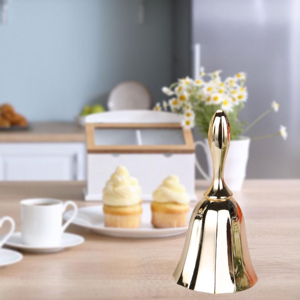 Desk Hand Bell Service Call Bells for Concierge Hotel , Golden