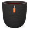 CAPI EUROPE Kugel-Blumentopf RIB NL - 43x41 cm - Schwarz