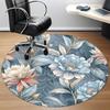 1PCFloral Pattern Office Round Area Rug,  Mat Suitable For Office, Under Office Chairs Bedroom Living Room Home Decor, Room Deco