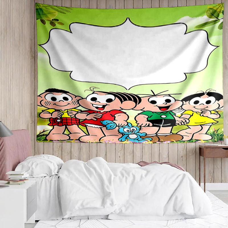 Turma-da-Mônica Print Tapestry, Backdrop, Easy Setup, Ideal for Bedroom, Office & Living Room, with Aesthetic Wall Hanging Decor.