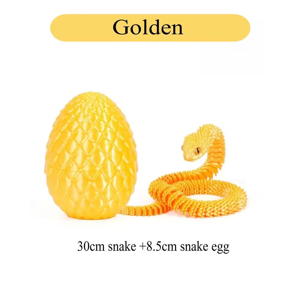 New DIY 3D Printed Snake & Egg Set - Articulated Figurine for Kids, Desktop Decoration 2025 Gift