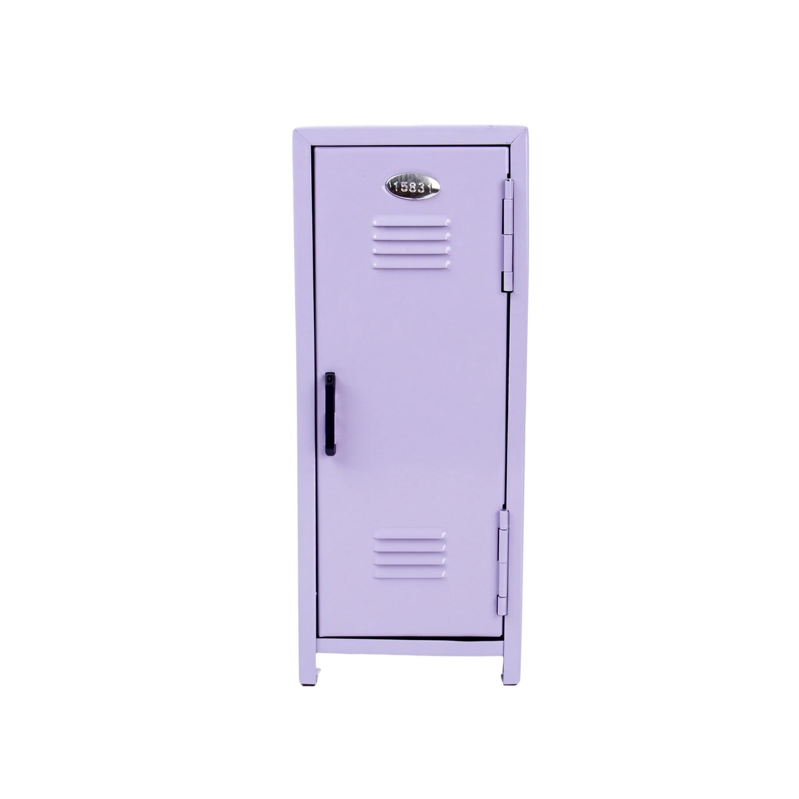 

Metal Desktop Storage Locker Organizer Small Locker Cabinet for Cosmetics Accessories Office Supplies with Door Handle and Ventilation Slots One Size фіолетовий