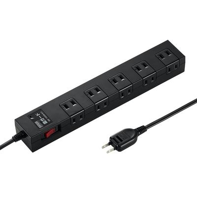 Power 10 Outlets X Lightning Centralized Magnetic Swing Strip, 2-Pin (1m), Multi-Purpose Layout, Protection, Switch, Back, Plug, Black,