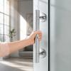 Heavy Cabinet Door Handle Silver Furniture Handle Solid Drawer Handle  Bathroom