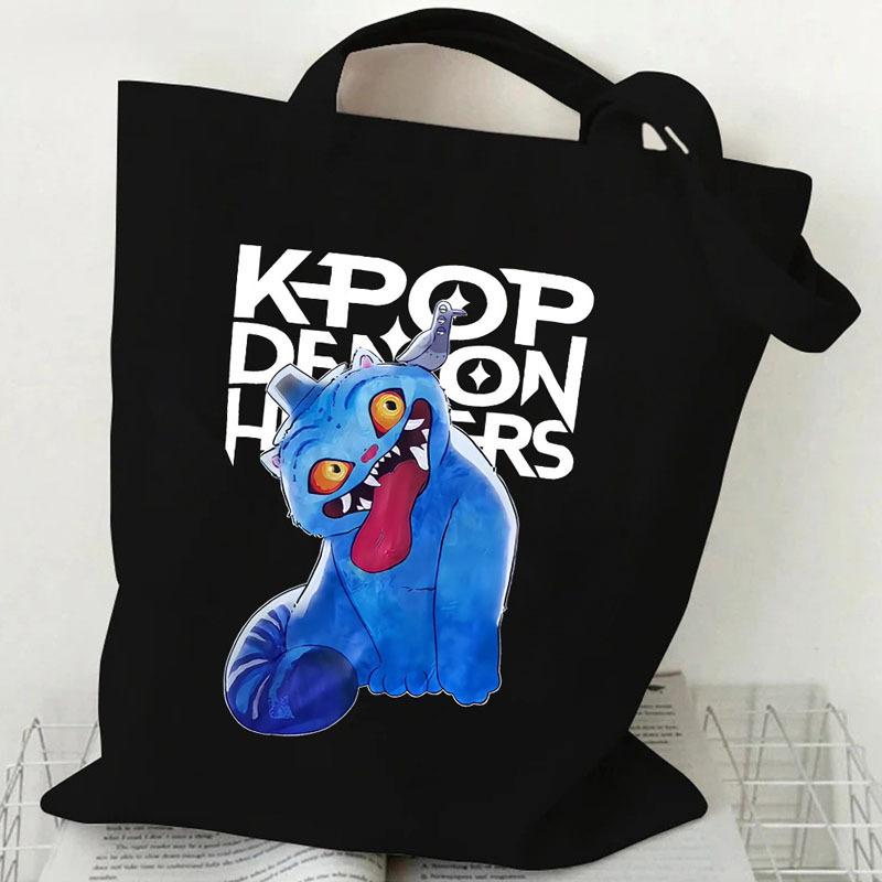 

KPop Demon Hunters Cartoon Peripheral Canvas Bag Large Capacity Casual Shoulder Bag