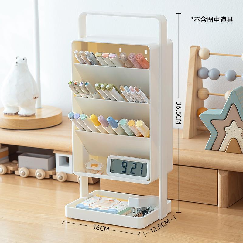 Simple and Portable Storage Box, Multifunctional Slanted Transparent Large Capacity Creative Pen Holder