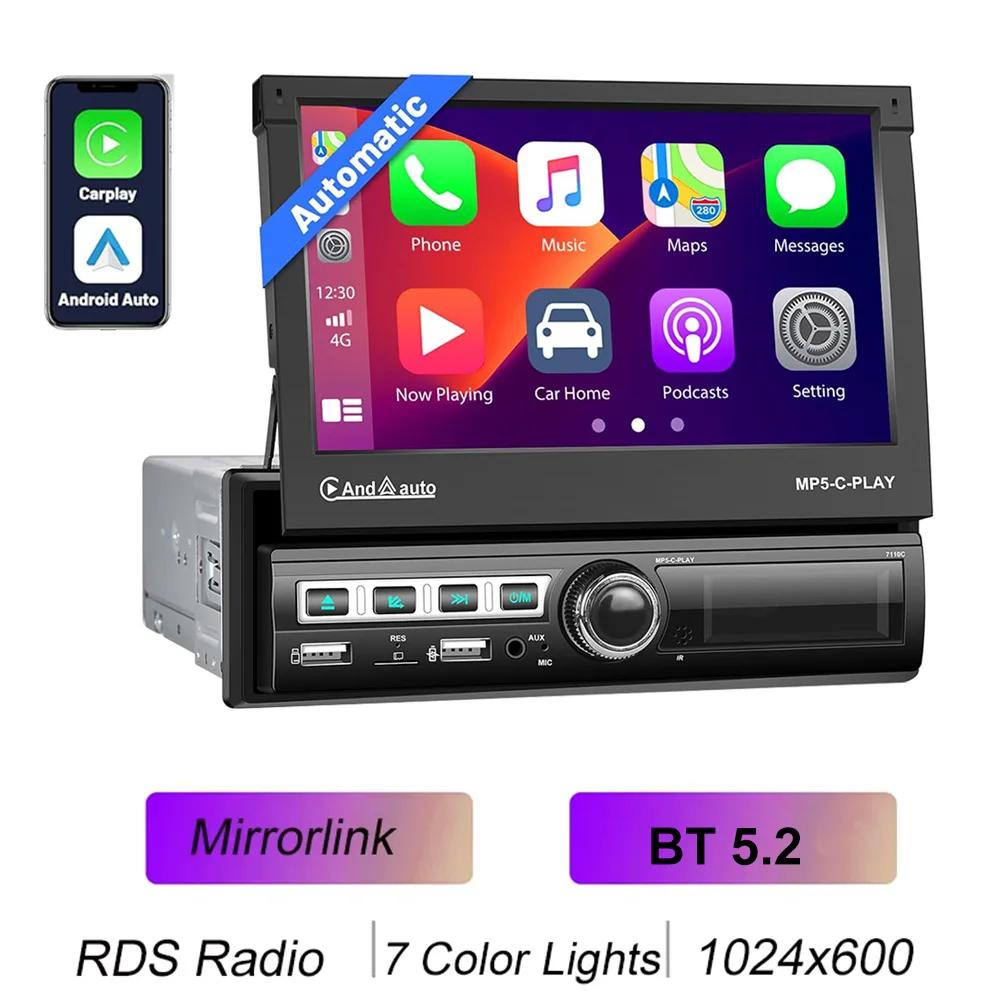 TOYOUSONIC 7inch Touch Screen Car Radio Carplay Android Auto Universal Multimedia Player Mirror Link BT USB 1 din Car MP5 Player