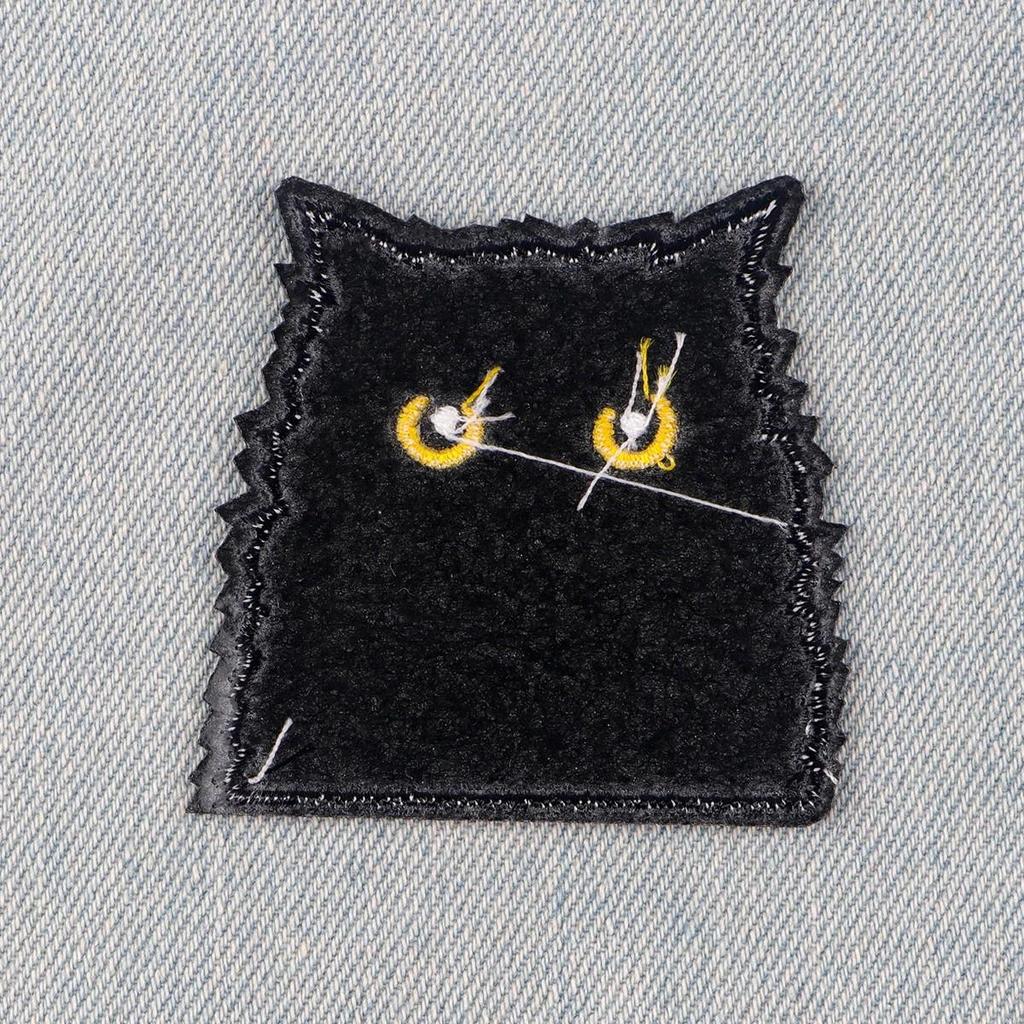 1Pcs Black Cat Embroidered Patches Applique Clothing Patch Decoration