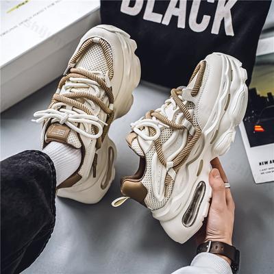 Fashion Men's Mesh Breathable Low Top Casual Thick Sole Sports Shoes Autumn 2025 New Fashion Trend Versatile Comfortable Chunky sneakers