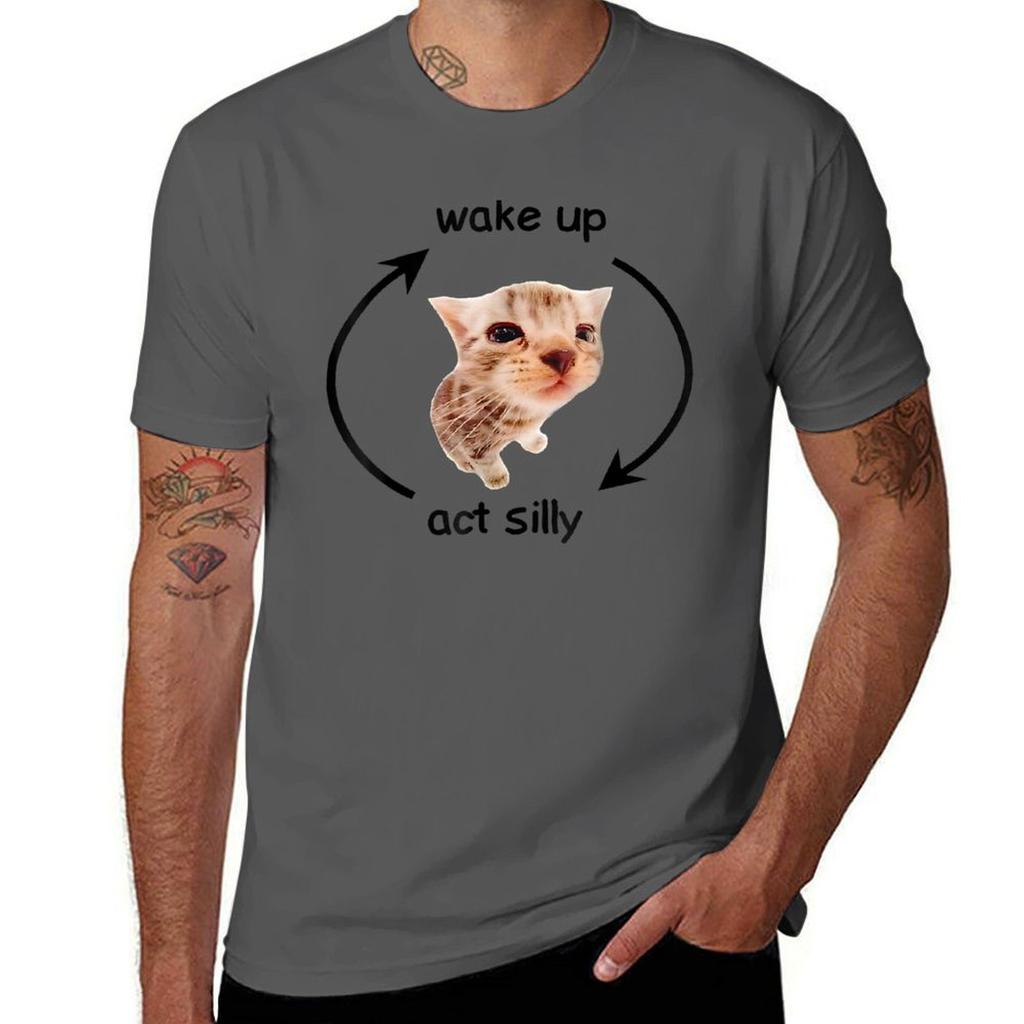 Wake Up Act Silly Cat Tshirt Sun Block Outdoor Tshirt