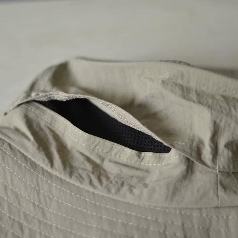 Japanese Uv Quick-Drying Mesh Fisherman Hat Baby Boy And Girl Summer Big Brim Sun-Proof Breathable Face Covering Flat Sun Hat Bucket Hat