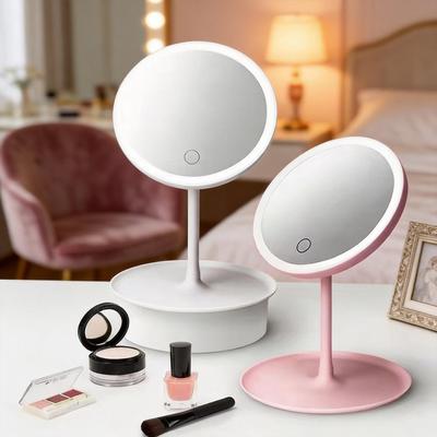 LED Dimmable Makeup Vanity Mirror with Lights - Portable Dorm Style Desk Mirror