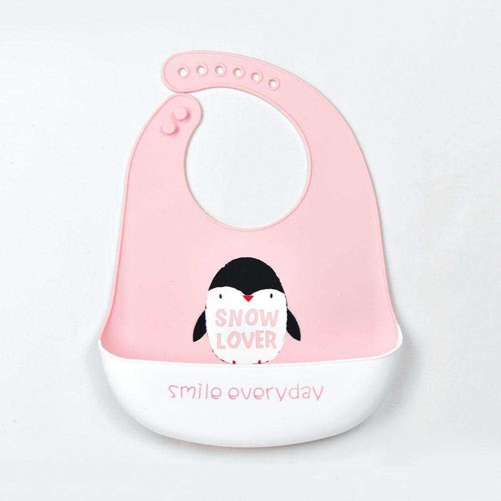 Silicone World 1PC Waterproof Bibs Baby Kids Stuff Cute Cartoon Printed Kids Bib Adjustable Soft Silicone Bib Baby Feeding Stuff