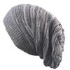 Pleated Knitted Cap Two-Colored Mottled Warm Woolen Beanie Hat Skullcap