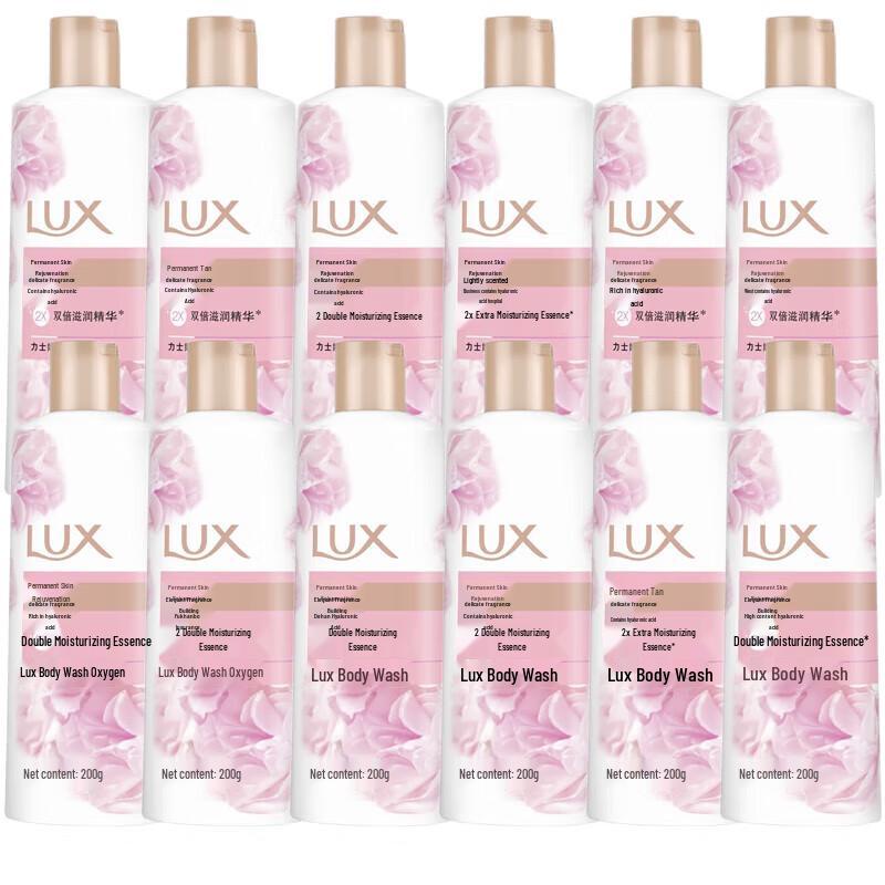 LUX Delicate Skin Body Wash, Lasting Tender Skin, 12 x 200g