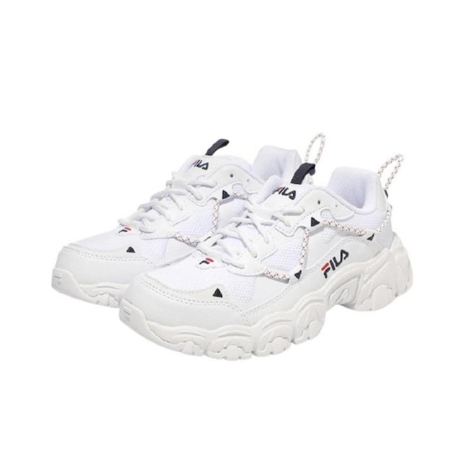 FILA Fluid Fabric Synthetic Leather Sports Shock Absorbing Wear Resistant Breathable Lightweight Low Top Casual Shoes 1JM01248D_100