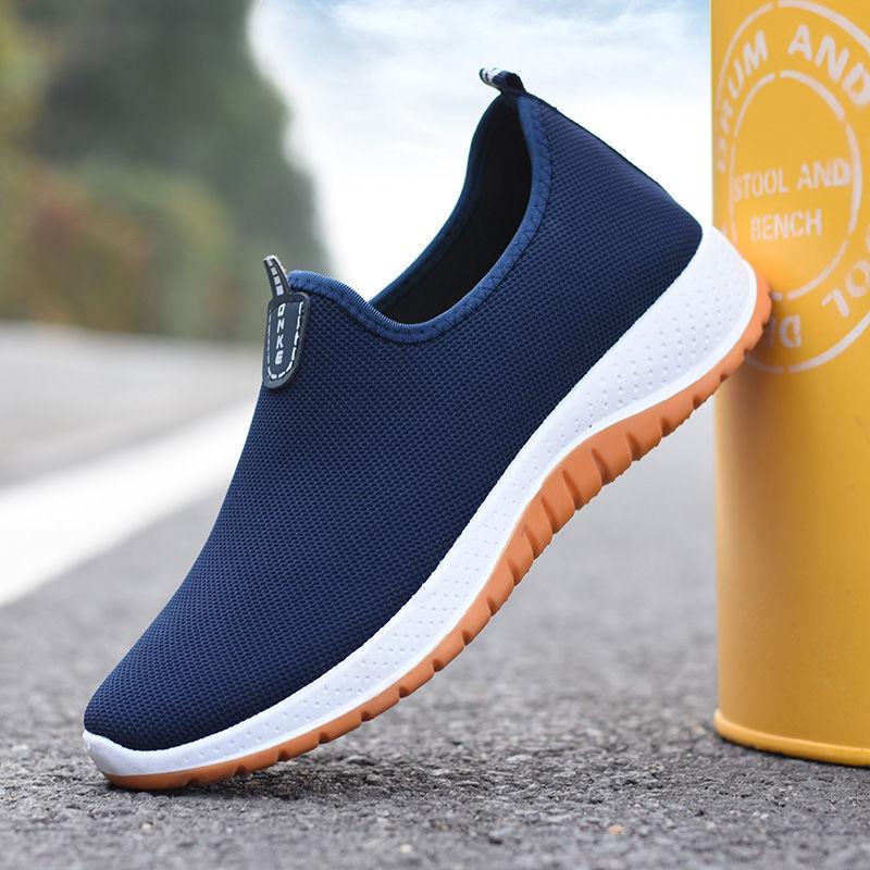 2026 Herren Rutschfeste und Abriebfeste Dicke Sohle Stoffschuhe Atmungsaktive Sport- und Freizeitschuhe Slip-On Klassische Sneaker