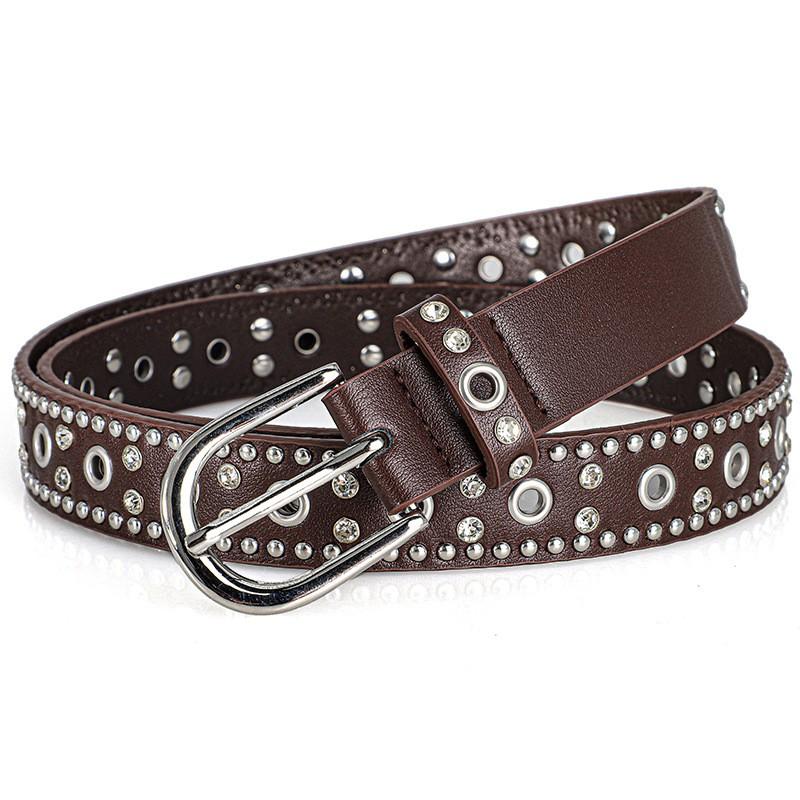 Trend Rivet Belt Heavy Metal Belt Men Women Punk Nightclub Rock Style Jeans Waist Belt Y2K Belt Fashion Decoration Women's Belts
