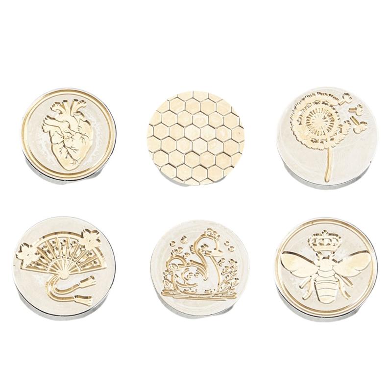 

6 Pcs/Set Leaf Wax Seal Stamp for Cards Scrapbooking Wedding Decorations Bees Sealing Wax Stamp Decorative Seal