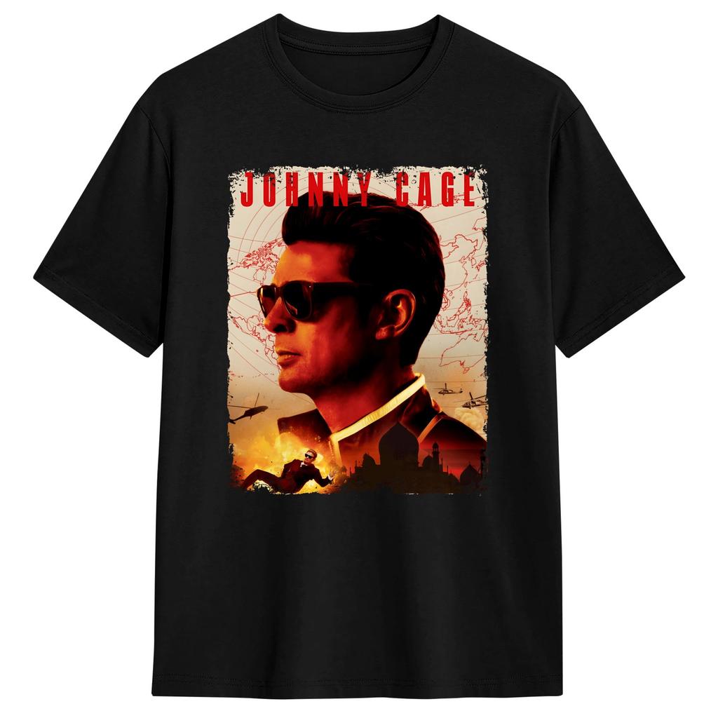 Johnny Cage Uncaged Fury TShirt Beach Cotton T Shirts For Couple Casual Tee Shirt Short Sleeves Y2K Basic Tees