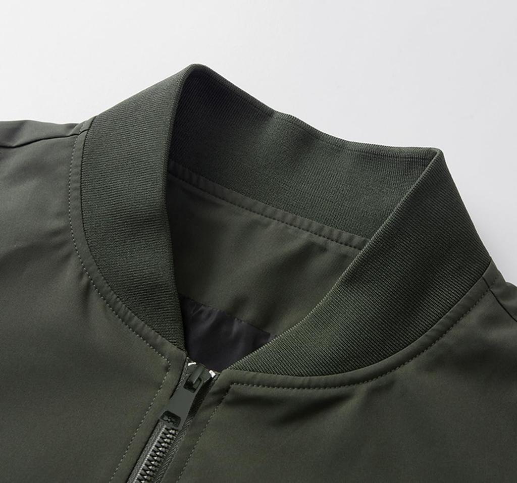 EASTEMPO Autumn Loose Solid Plus Sizes Men's Jacket, Ma-1, Casual, Business, Fit, Stylish, Windproof, Color, Blouson, (JP, Alphabet, M, Green)