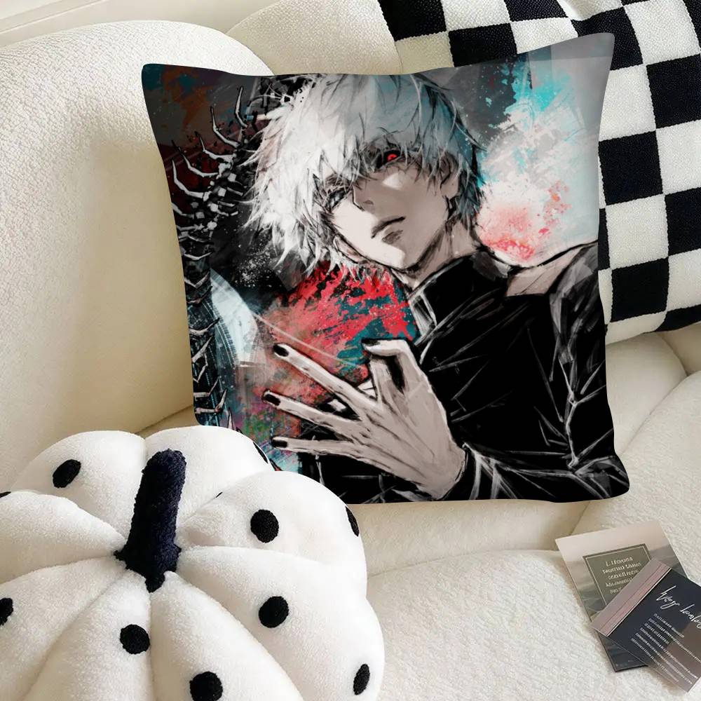 Colorful Ink Wash Anime Tokyo Ghoul Pillow Case Square Pillow Bedroom Sofa Leisure Comfort Cushion Car Home Decoration