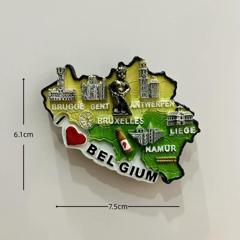 Belgium Brussels Antwerp Resin Fridge Magnet Stickers Travel Souvenir Gift Landscape Refrigerator Magnet Home Kitchen Decor