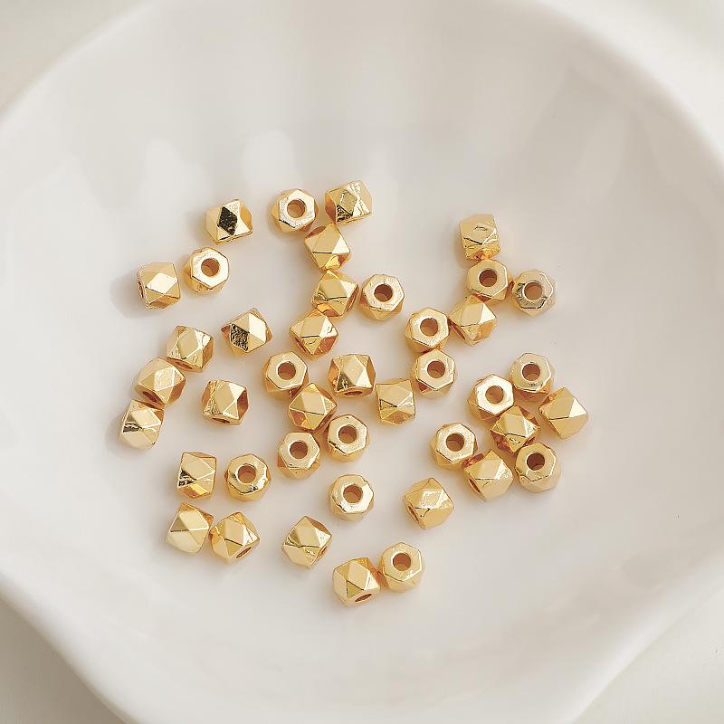 

14K Gold Filled Yuanbao Spacer Beads: Asymmetrical Melon Pattern Bracelet Beads for DIY Jewelry